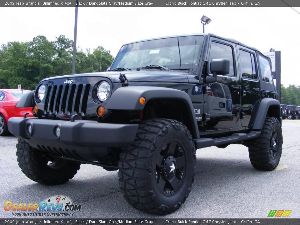 2009 Jeep Wrangler Unlimited X 4x4 Black / Dark Slate Gray/Medium Slate Gray Photo #4