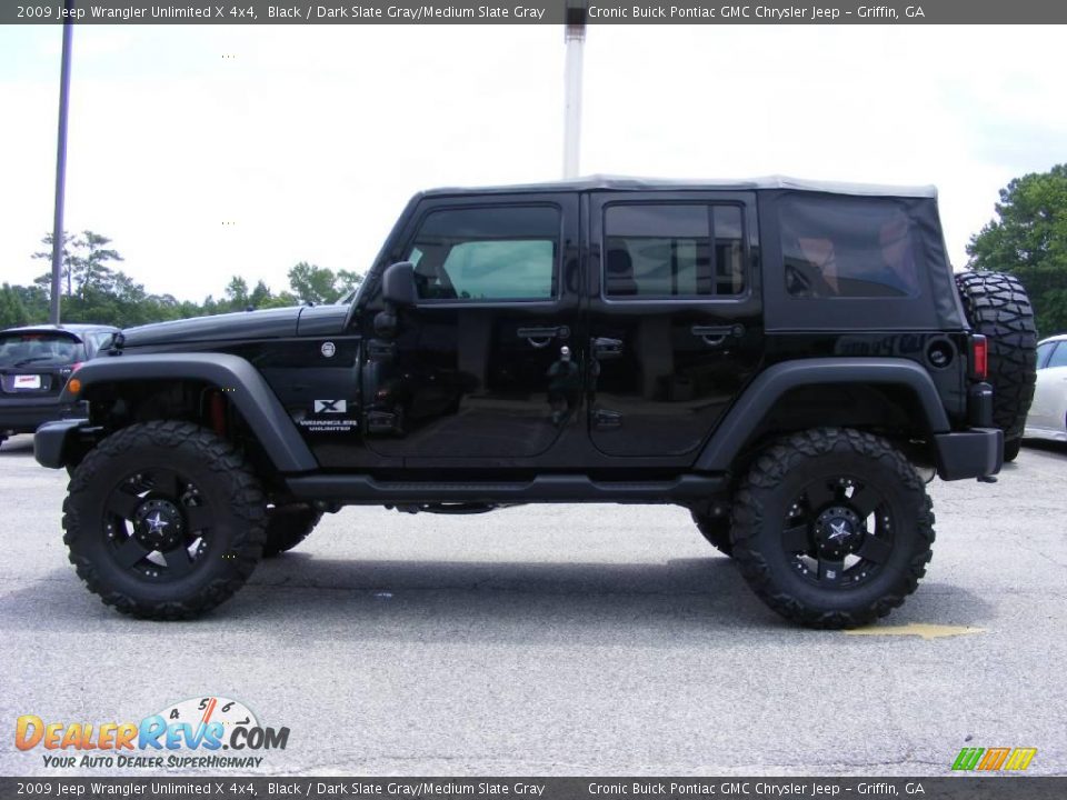 2009 Jeep Wrangler Unlimited X 4x4 Black / Dark Slate Gray/Medium Slate Gray Photo #5