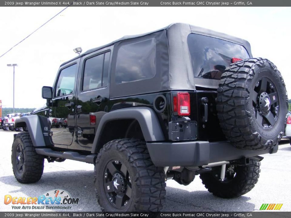 2009 Jeep Wrangler Unlimited X 4x4 Black / Dark Slate Gray/Medium Slate Gray Photo #6