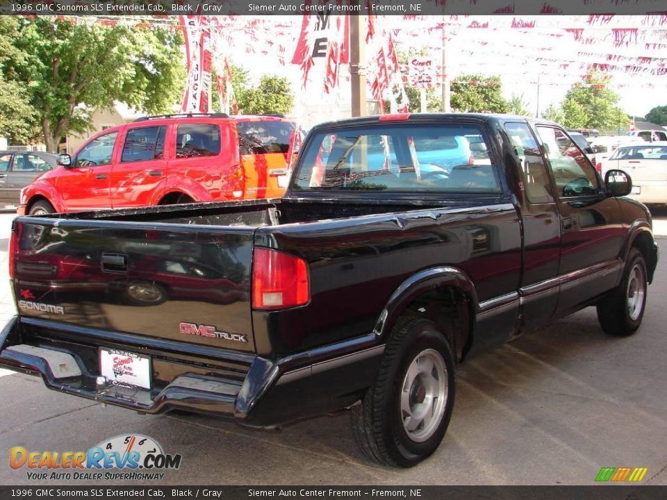 1996 GMC Sonoma SLS Extended Cab Black / Gray Photo #4