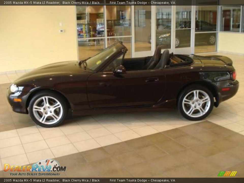 2005 Mazda MX-5 Miata LS Roadster Black Cherry Mica / Black Photo #2