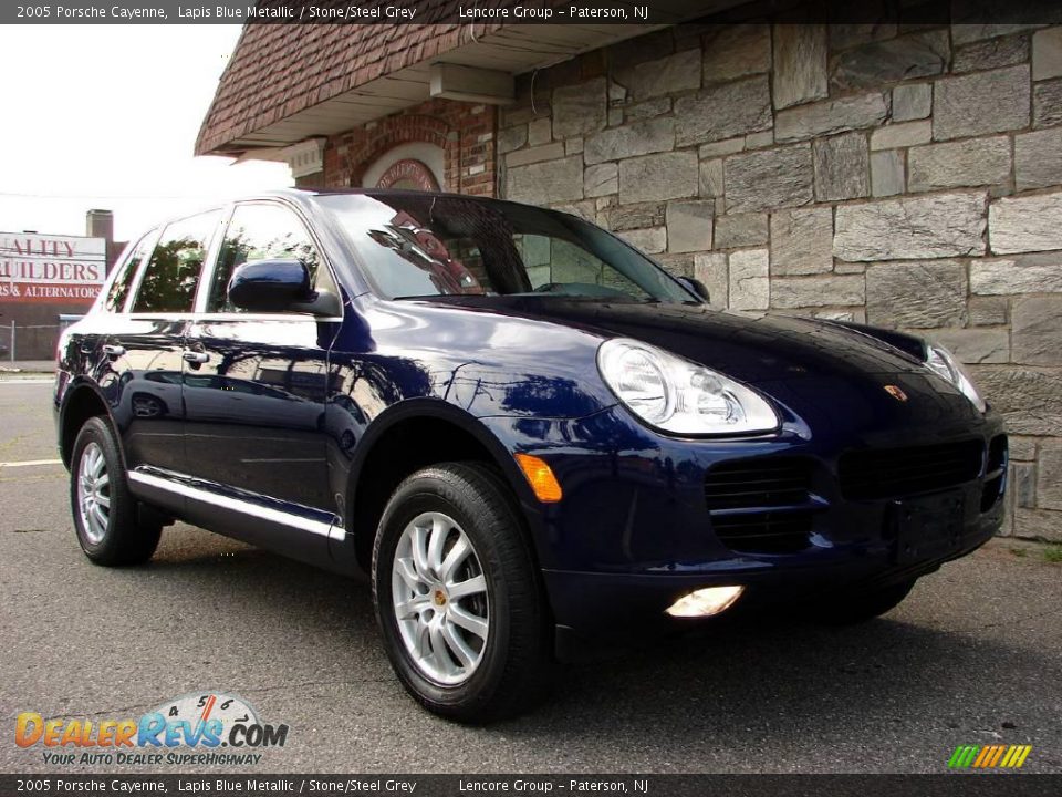 2005 Porsche Cayenne Lapis Blue Metallic / Stone/Steel Grey Photo #2
