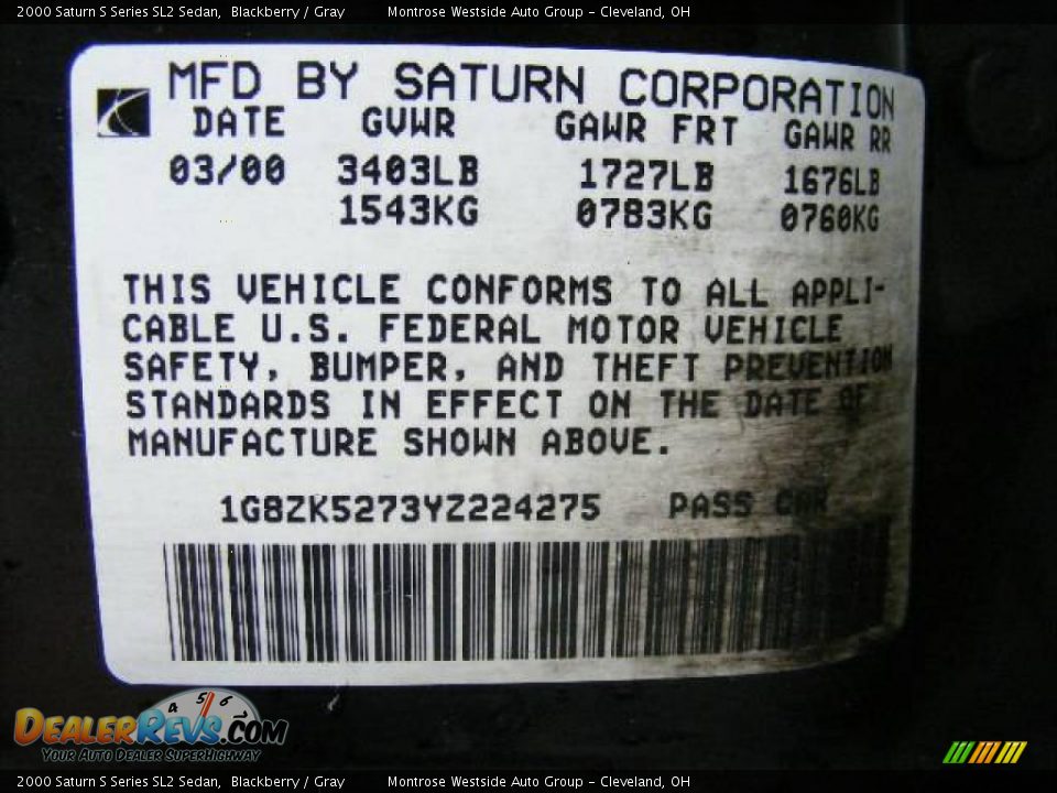 2000 Saturn S Series SL2 Sedan Blackberry / Gray Photo #31