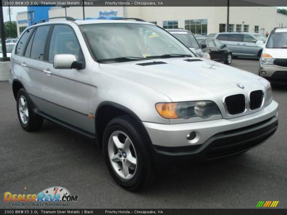 2003 BMW X5 3.0i Titanium Silver Metallic / Black Photo #7