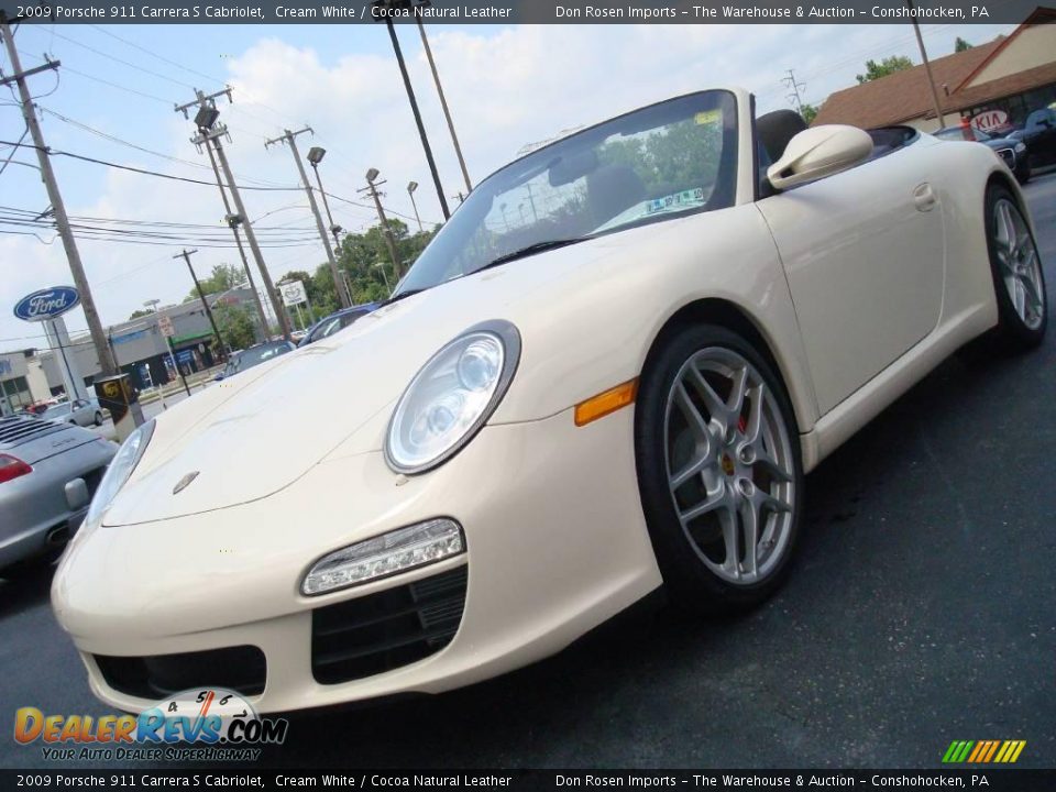 2009 Porsche 911 Carrera S Cabriolet Cream White / Cocoa Natural Leather Photo #2