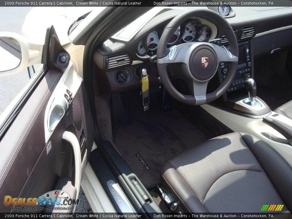 2009 Porsche 911 Carrera S Cabriolet Cream White / Cocoa Natural Leather Photo #12