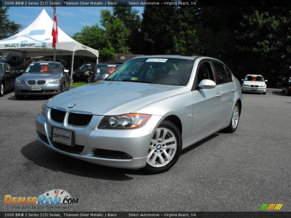 2006 BMW 3 Series 325i Sedan Titanium Silver Metallic / Black Photo #2