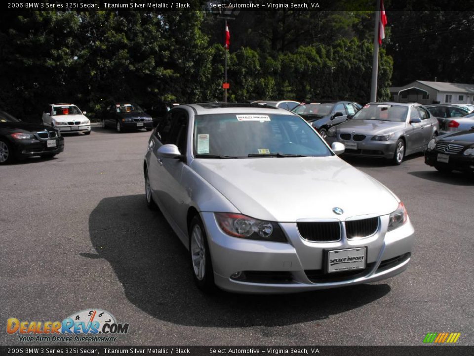 2006 BMW 3 Series 325i Sedan Titanium Silver Metallic / Black Photo #6