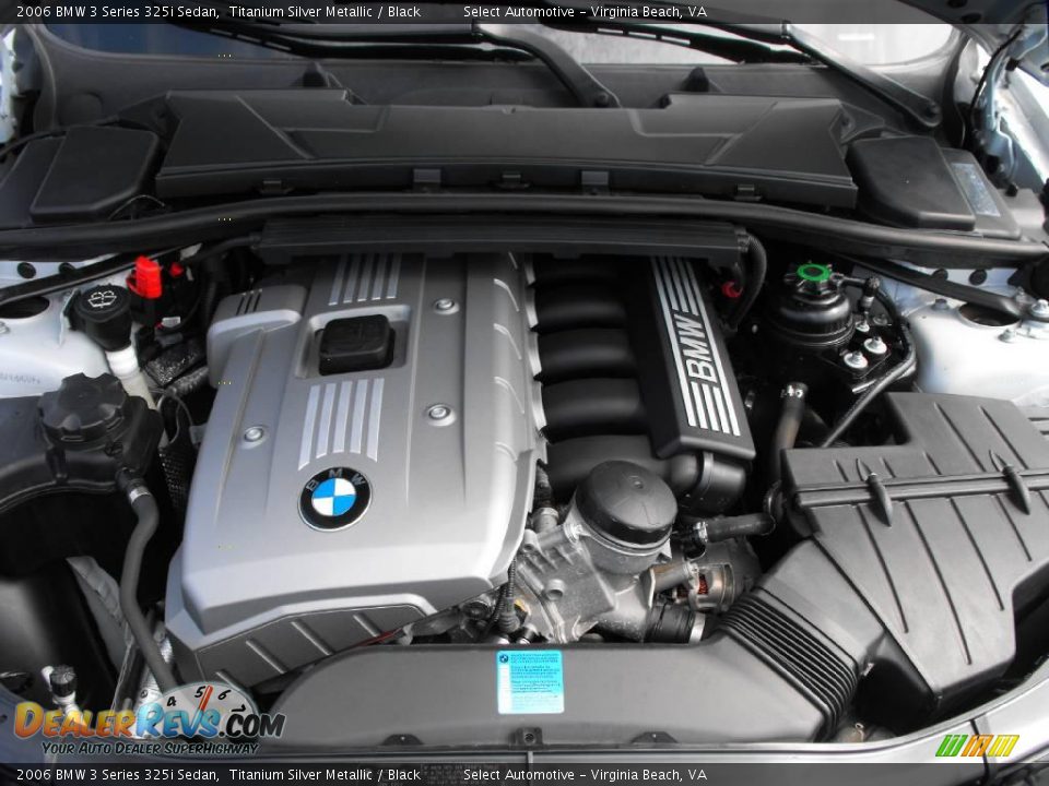 2006 BMW 3 Series 325i Sedan Titanium Silver Metallic / Black Photo #28