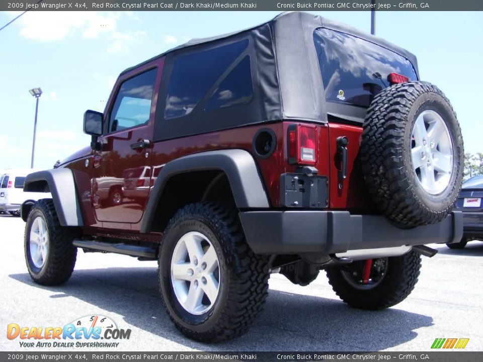 2009 Jeep Wrangler X 4x4 Red Rock Crystal Pearl Coat / Dark Khaki/Medium Khaki Photo #6