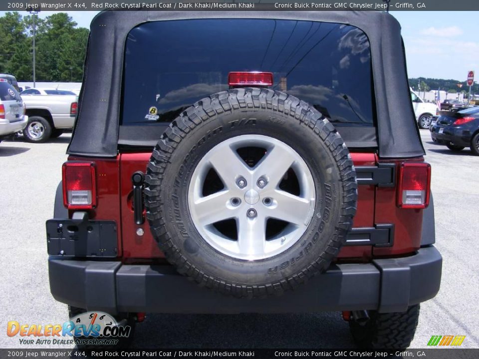 2009 Jeep Wrangler X 4x4 Red Rock Crystal Pearl Coat / Dark Khaki/Medium Khaki Photo #7