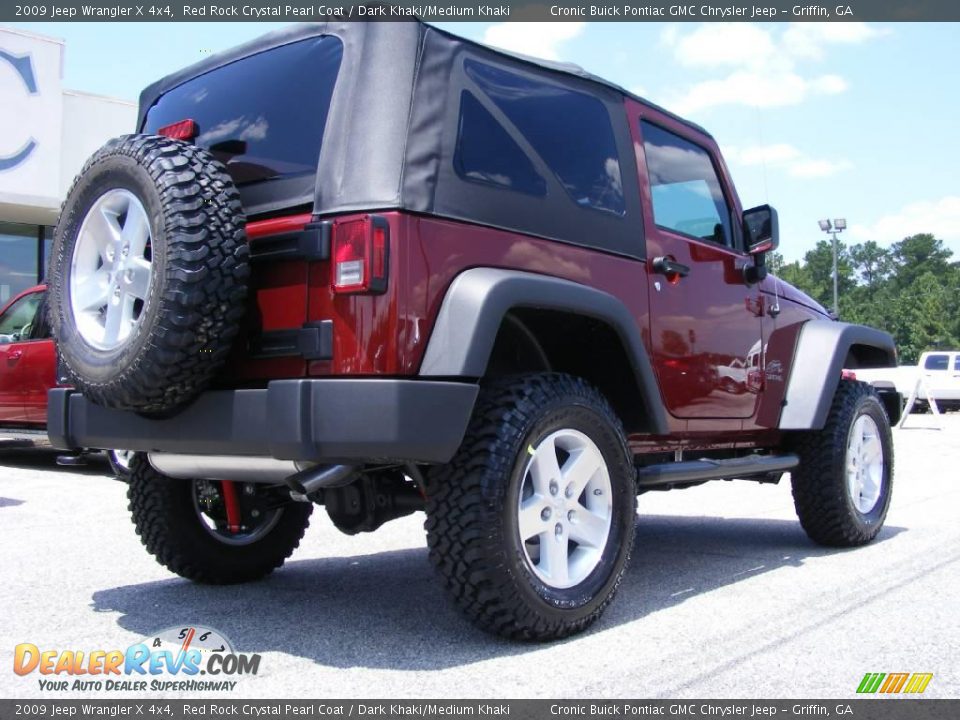 2009 Jeep Wrangler X 4x4 Red Rock Crystal Pearl Coat / Dark Khaki/Medium Khaki Photo #8