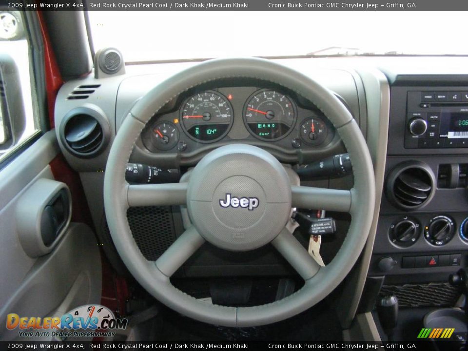 2009 Jeep Wrangler X 4x4 Red Rock Crystal Pearl Coat / Dark Khaki/Medium Khaki Photo #17