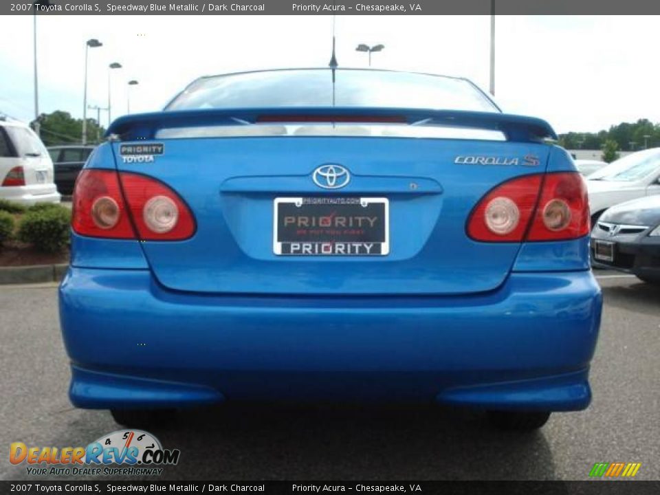 2007 Toyota Corolla S Speedway Blue Metallic / Dark Charcoal Photo #5