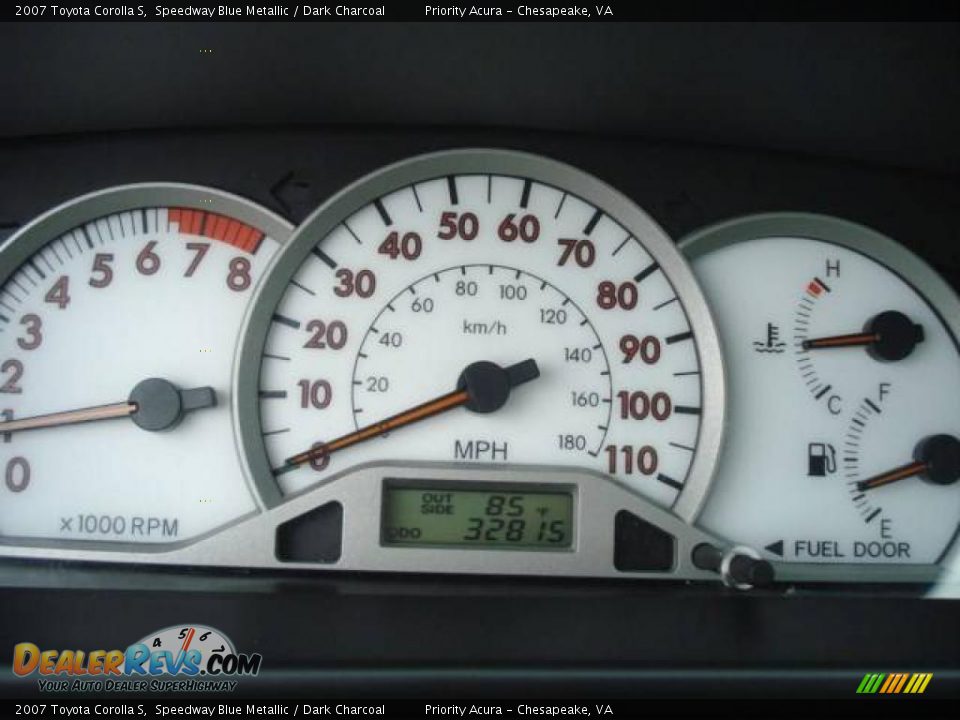 2007 Toyota Corolla S Gauges Photo #16