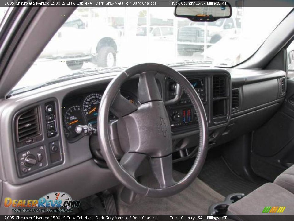 2005 Chevrolet Silverado 1500 LS Crew Cab 4x4 Dark Gray Metallic / Dark Charcoal Photo #9