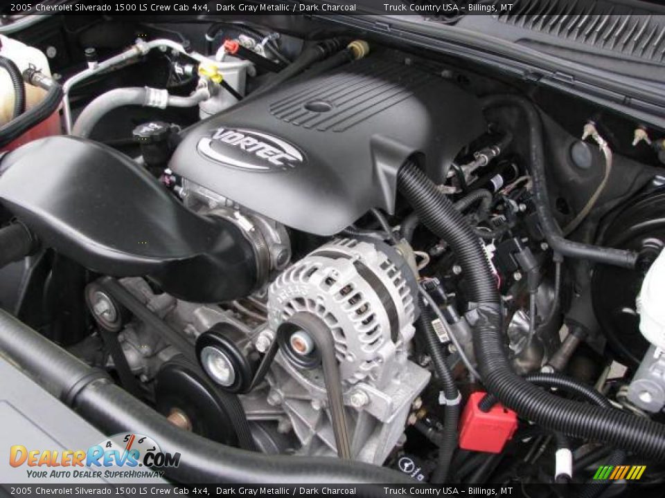 2005 Chevrolet Silverado 1500 LS Crew Cab 4x4 Dark Gray Metallic / Dark Charcoal Photo #11