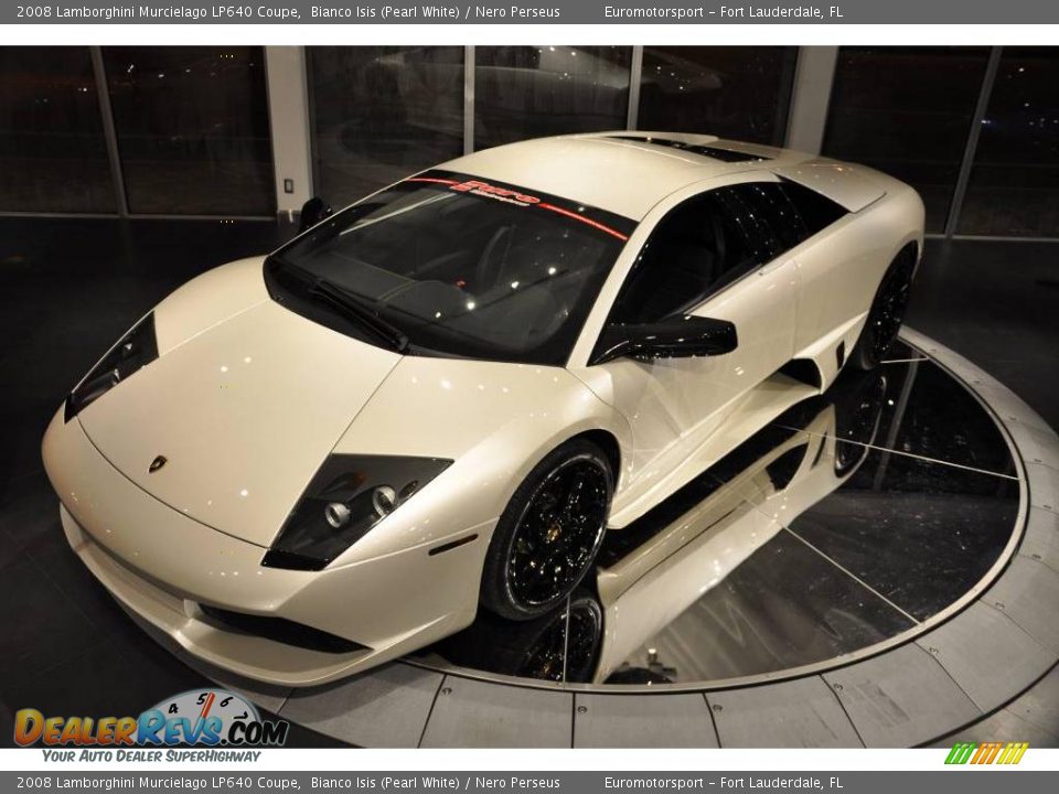 2008 Lamborghini Murcielago LP640 Coupe Bianco Isis (Pearl White) / Nero Perseus Photo #3