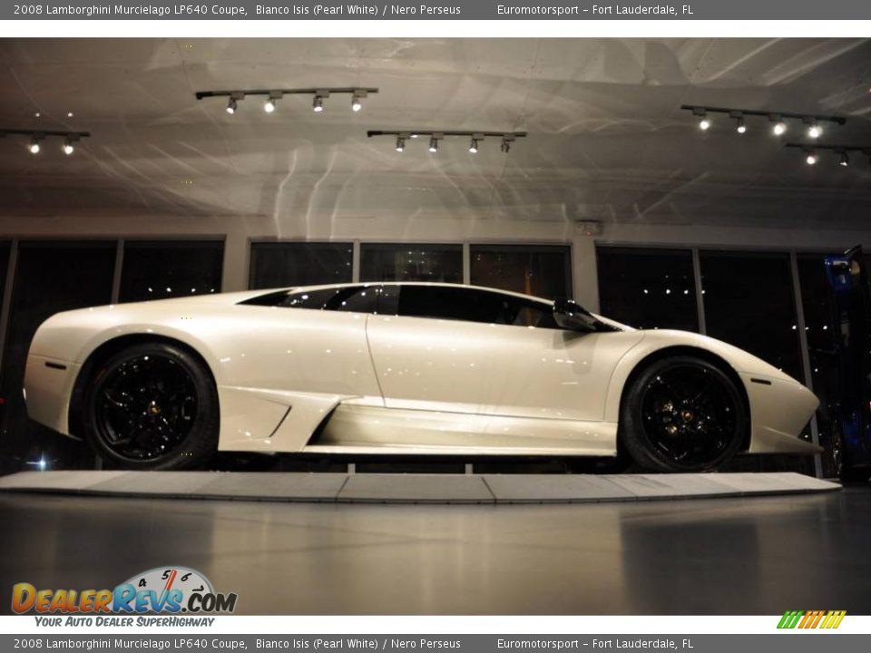 2008 Lamborghini Murcielago LP640 Coupe Bianco Isis (Pearl White) / Nero Perseus Photo #7