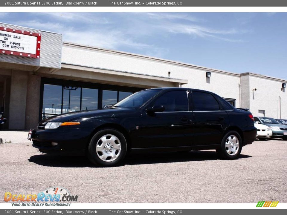 2001 Saturn L Series L300 Sedan Blackberry / Black Photo #14
