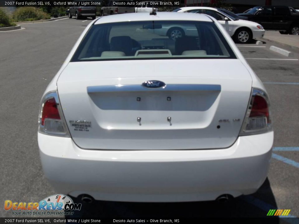 2007 Ford Fusion SEL V6 Oxford White / Light Stone Photo #7