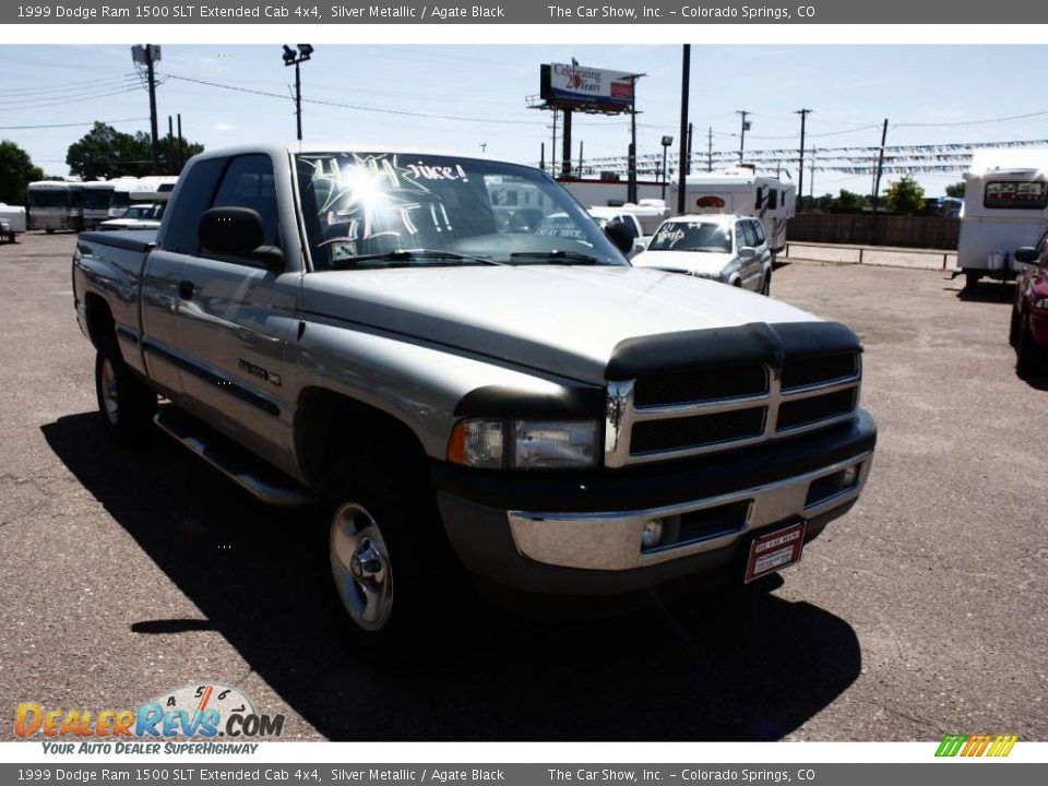 1999 Dodge Ram 1500 SLT Extended Cab 4x4 Silver Metallic / Agate Black Photo #2