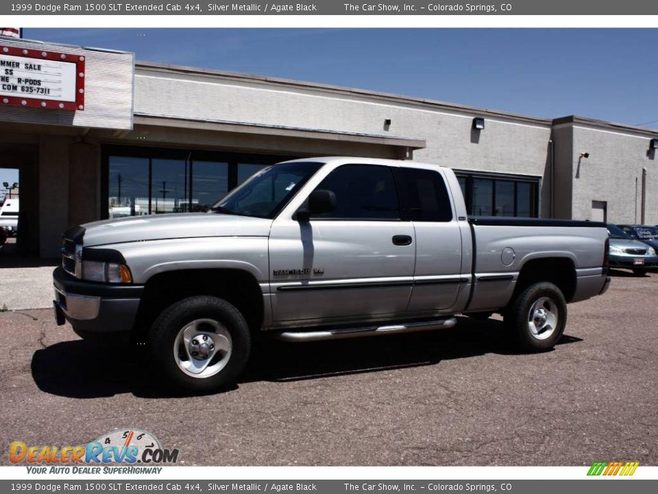 1999 Dodge Ram 1500 SLT Extended Cab 4x4 Silver Metallic / Agate Black Photo #14