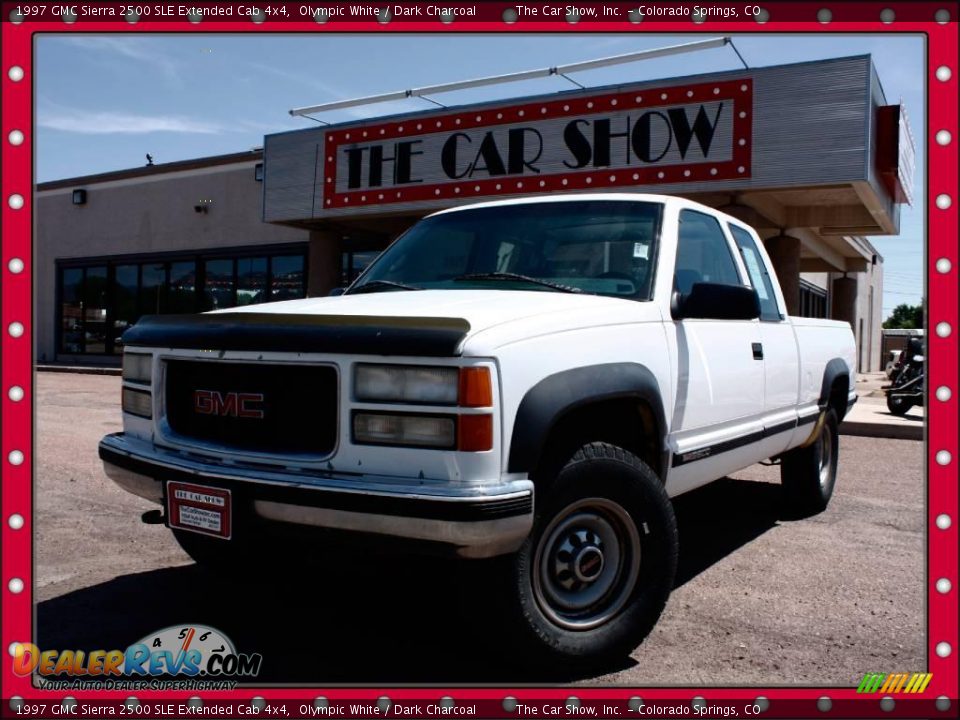 1997 GMC Sierra 2500 SLE Extended Cab 4x4 Olympic White / Dark Charcoal Photo #1