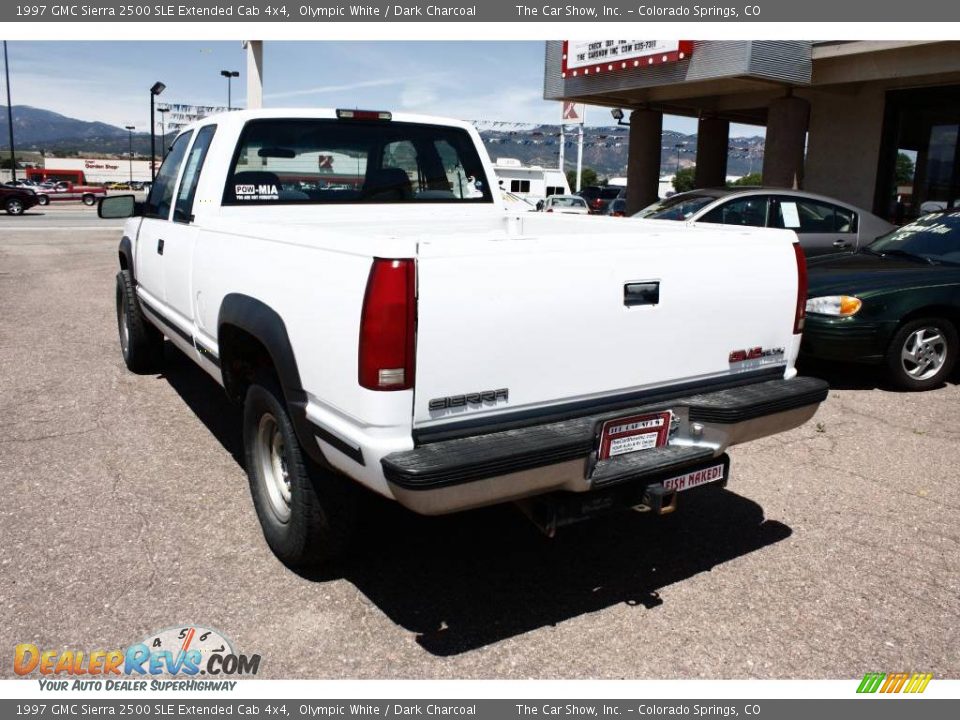 1997 GMC Sierra 2500 SLE Extended Cab 4x4 Olympic White / Dark Charcoal Photo #4