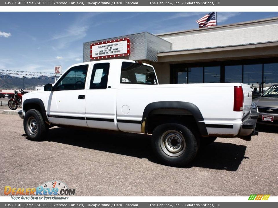 1997 GMC Sierra 2500 SLE Extended Cab 4x4 Olympic White / Dark Charcoal Photo #5