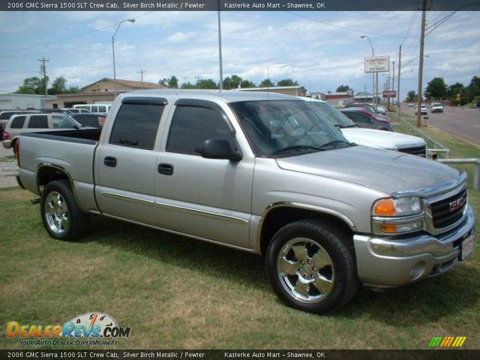 2006 GMC Sierra 1500 SLT Crew Cab Silver Birch Metallic / Pewter Photo #3