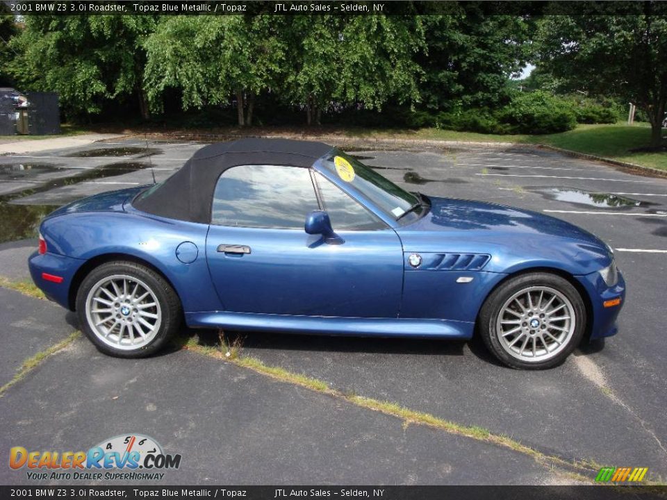 2001 BMW Z3 3.0i Roadster Topaz Blue Metallic / Topaz Photo #3