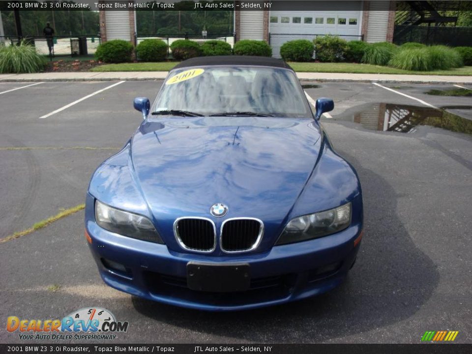 2001 BMW Z3 3.0i Roadster Topaz Blue Metallic / Topaz Photo #4