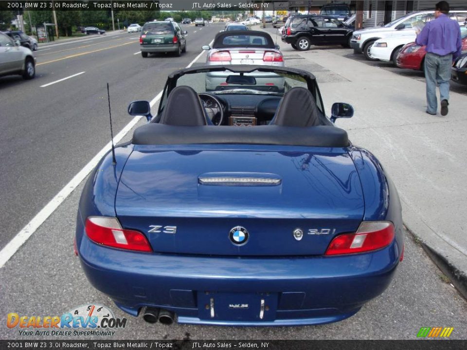 2001 BMW Z3 3.0i Roadster Topaz Blue Metallic / Topaz Photo #5