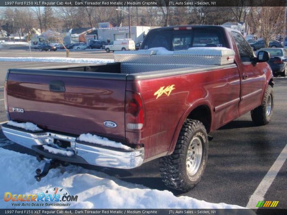 1997 Ford F150 XLT Regular Cab 4x4 Dark Toreador Red Metallic / Medium Graphite Photo #4