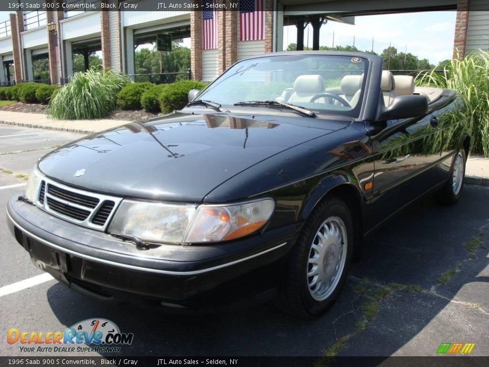 1996 Saab 900 S Convertible Black / Gray Photo #1
