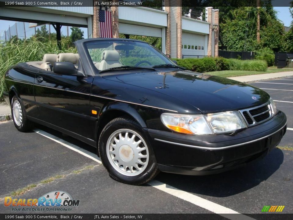 1996 Saab 900 S Convertible Black / Gray Photo #3