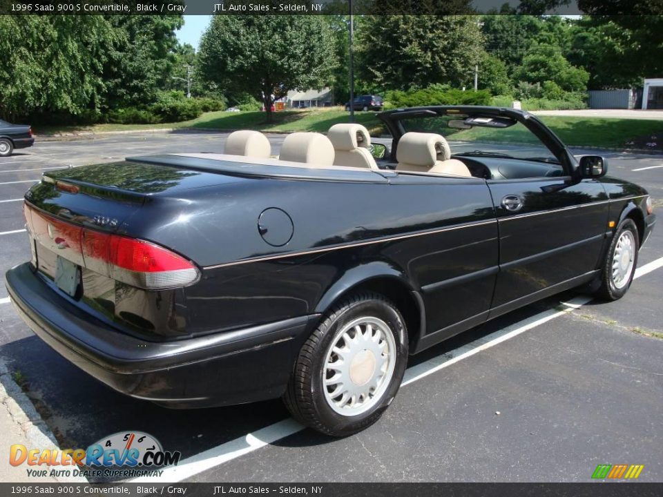 1996 Saab 900 S Convertible Black / Gray Photo #4
