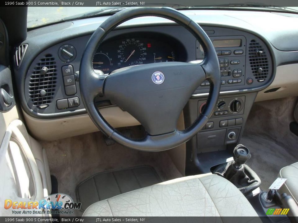 1996 Saab 900 S Convertible Black / Gray Photo #13