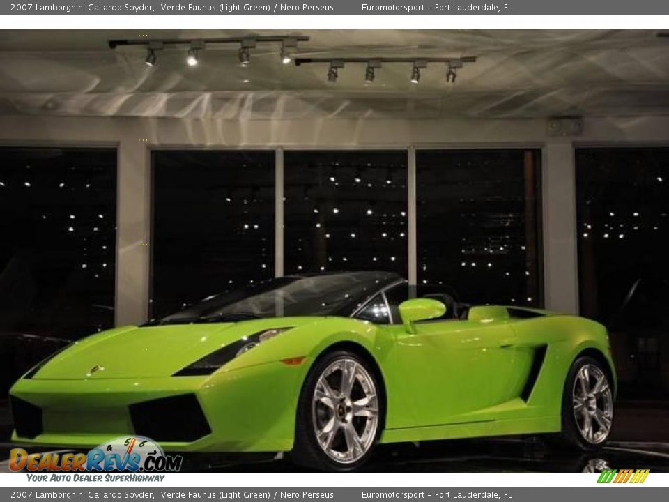 2007 Lamborghini Gallardo Spyder Verde Faunus (Light Green) / Nero Perseus Photo #76