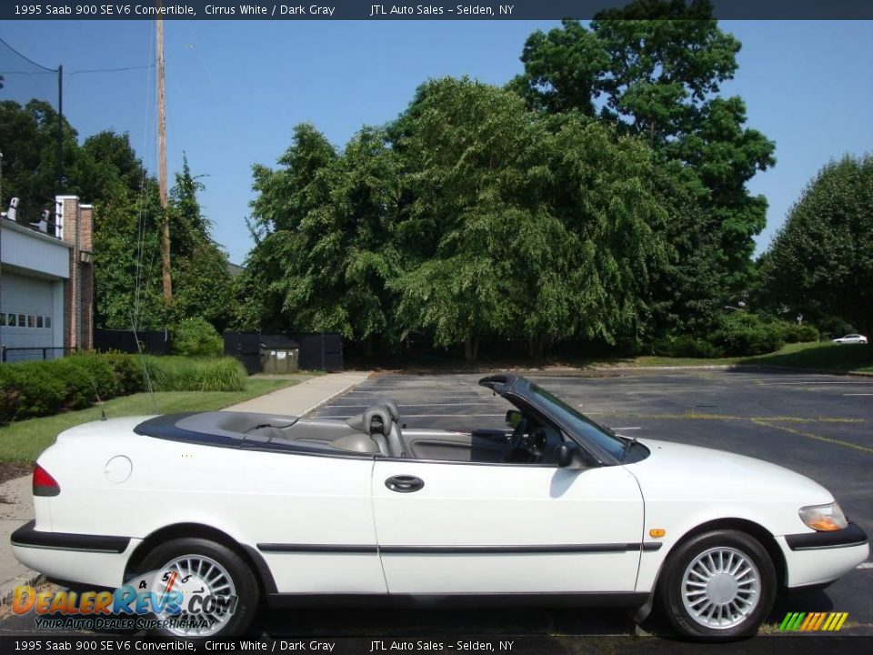 1995 Saab 900 SE V6 Convertible Cirrus White / Dark Gray Photo #3
