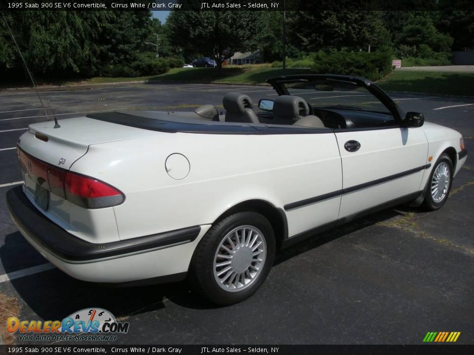 1995 Saab 900 SE V6 Convertible Cirrus White / Dark Gray Photo #5