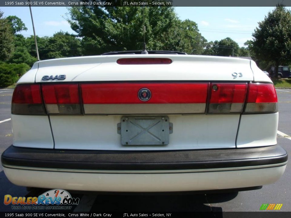 1995 Saab 900 SE V6 Convertible Cirrus White / Dark Gray Photo #6 ...