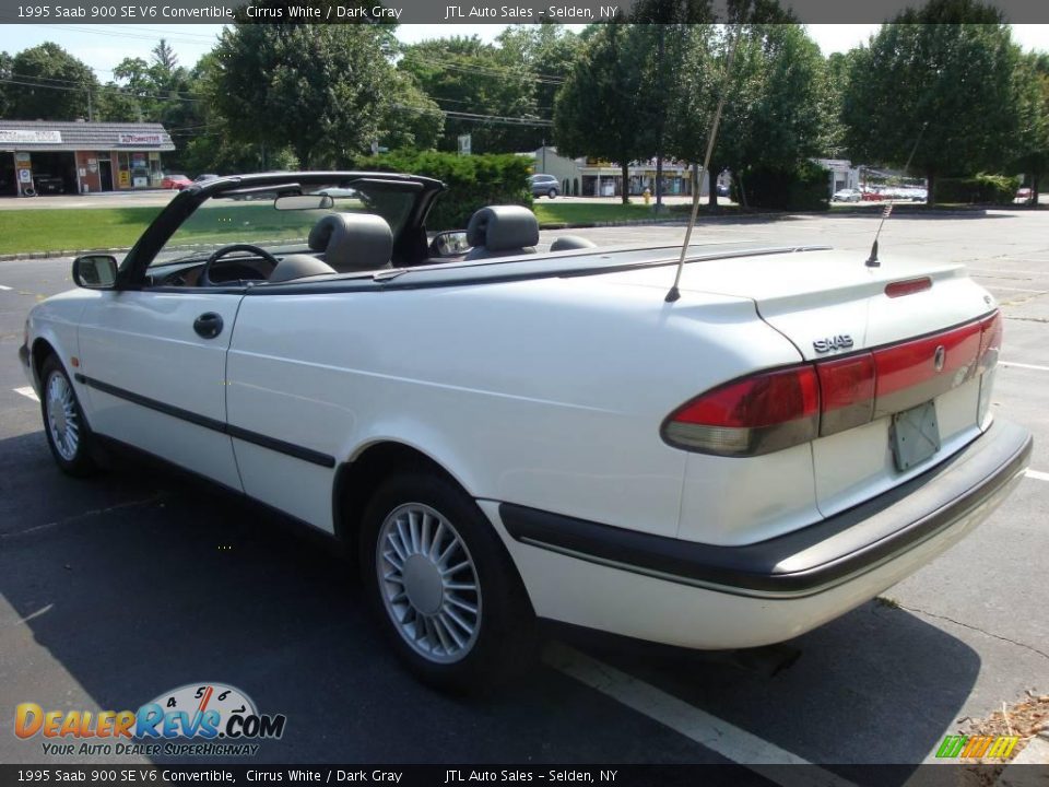 1995 Saab 900 SE V6 Convertible Cirrus White / Dark Gray Photo #7