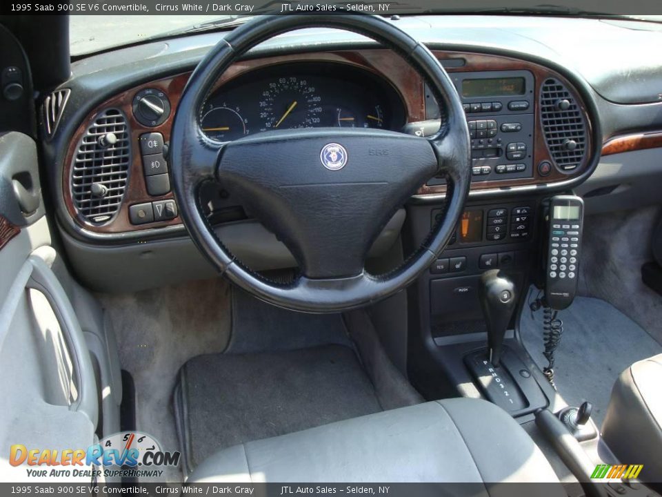 1995 Saab 900 SE V6 Convertible Cirrus White / Dark Gray Photo #12 ...