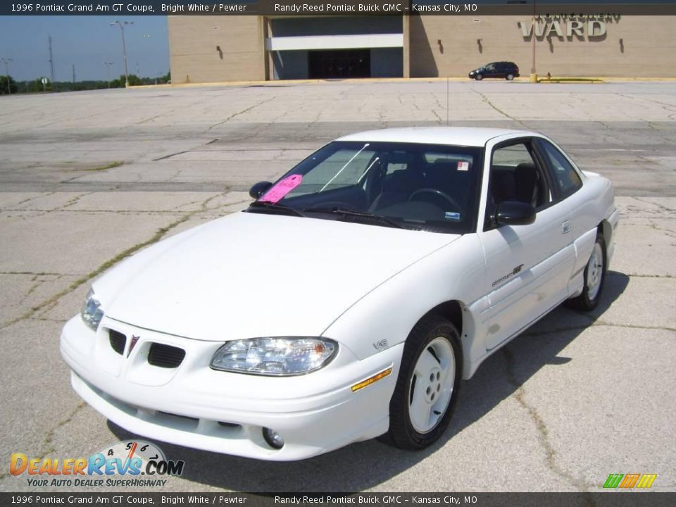 1996 Pontiac Grand Am GT Coupe Bright White / Pewter Photo #4