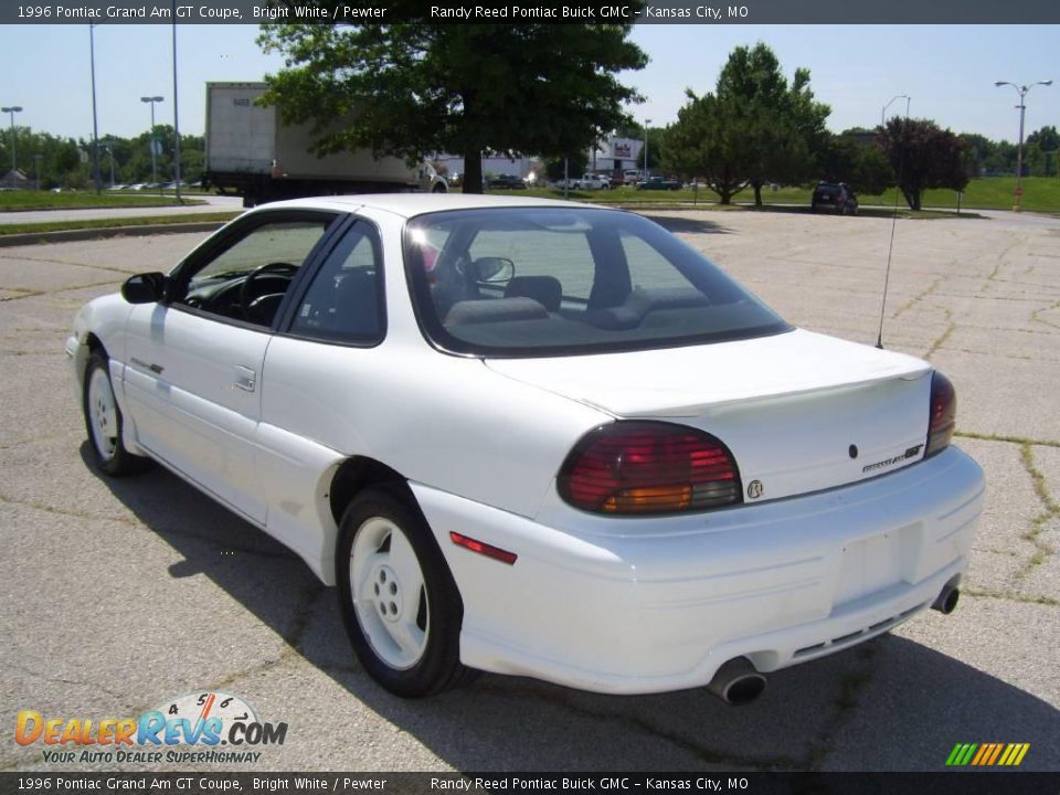 1996 Pontiac Grand Am GT Coupe Bright White / Pewter Photo #6