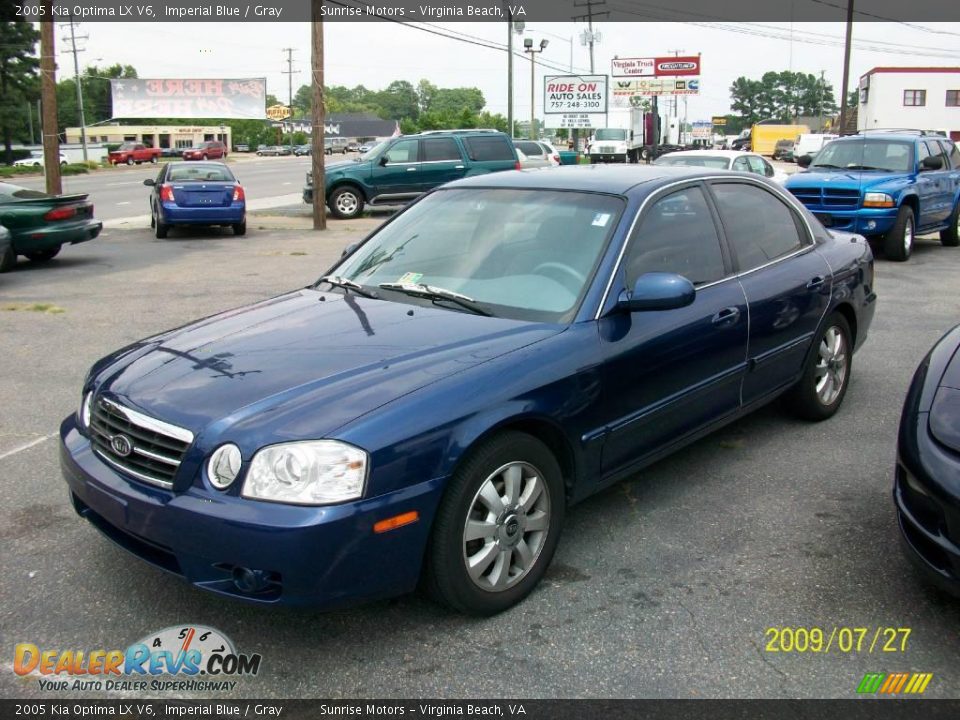 2005 Kia Optima LX V6 Imperial Blue / Gray Photo #3