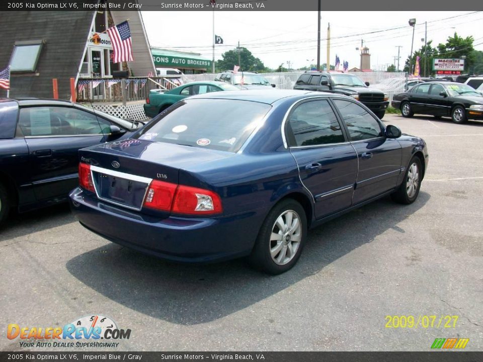 2005 Kia Optima LX V6 Imperial Blue / Gray Photo #4