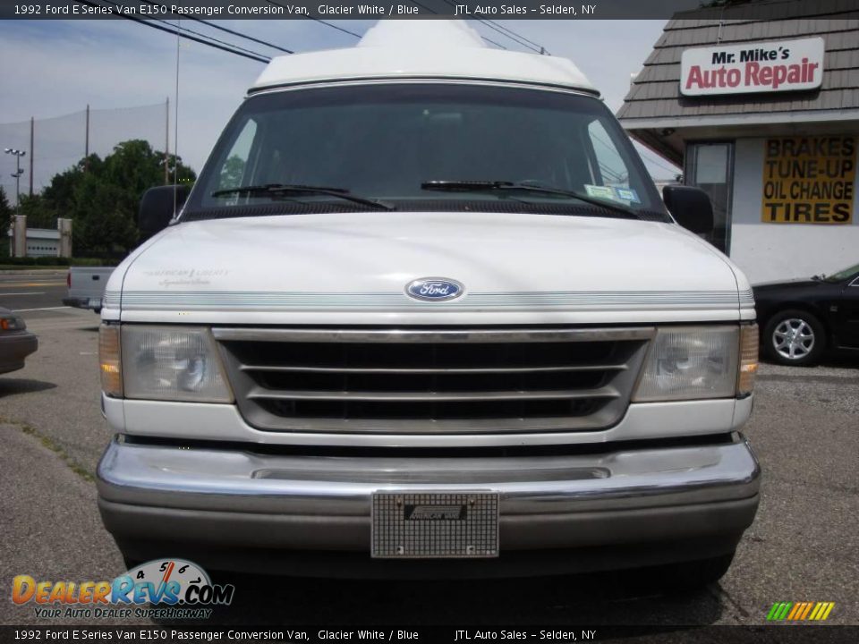 1992 Ford E Series Van E150 Passenger Conversion Van Glacier White / Blue Photo #2